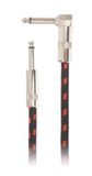 AMUMU Woven Instrument Cable Red Angled 3 m