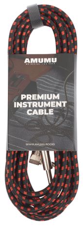 AMUMU Woven Instrument Cable Red Angled 5 m