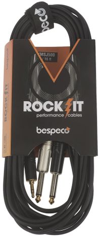 BESPECO ROCKIT Interlink Cable Jack 3,5 TRS - 2x Jack Mono 5 m
