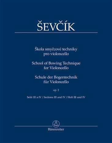 KN Škola smyčcové techniky pro violoncello op. 2, sešit III a IV - Otakar Ševčík