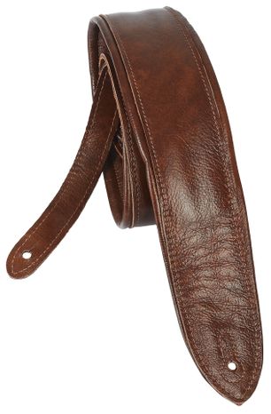PERRI`S LEATHERS 7152 Italian Leather Padded Guitar Strap Chestnut