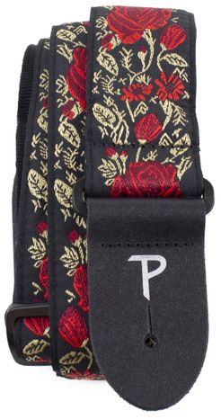 PERRI'S LEATHERS 7634 Jacquard Red/Gold Roses