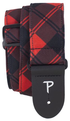 PERRI&apos;S LEATHERS 7643 Design Fabric Strap Red/Black Plaid