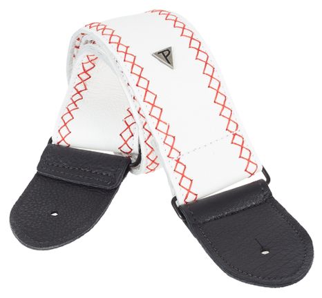 PERRI'S LEATHERS Fancy Stitch White & Red