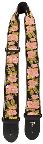 PERRI'S LEATHERS Jacquard Strap Pink And Black Flower