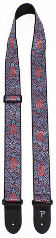 PERRI'S LEATHERS Jacquard Strap Blue And Red Flower