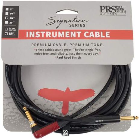 PRS Signature Instrument Cable 18' Angled Silent-Plug-Plug