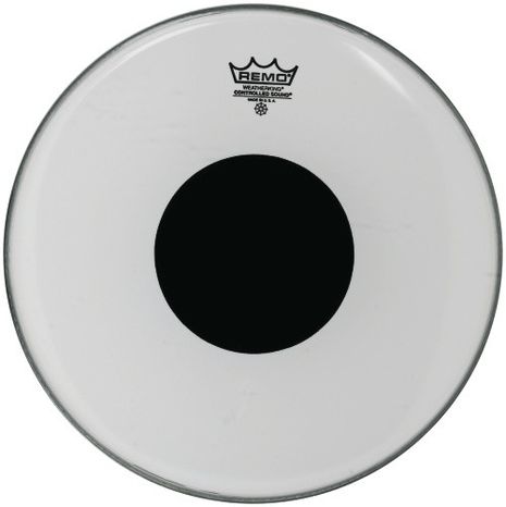 REMO 14" Controlled Sound Smooth White Black Dot