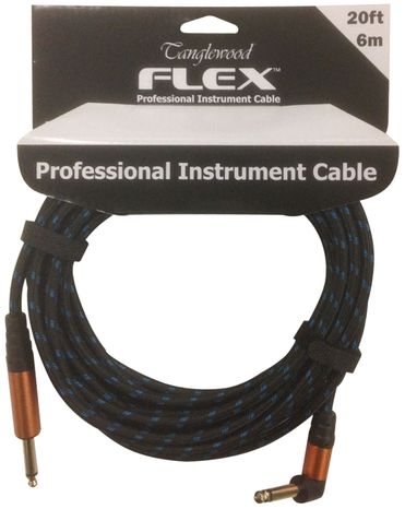 TANGLEWOOD Braided Guitar Cable Blue/Black 6 m Angled